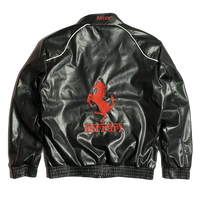 Giacca in Pelle Racing Nera Lucida - ApexRacing 3