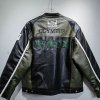 Giacca in Pelle Racing Verde Vintage - ApexRacing 3