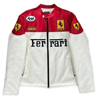Giacca in Pelle Racing Bianca Vintage - ApexRacing 1