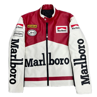 Giacca in Pelle Racing Rosso Vintage - ApexRacing 1