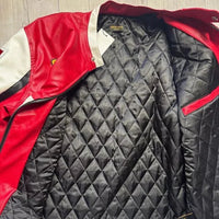 Giacca in Pelle Racing Rosso Vintage - ApexRacing 5