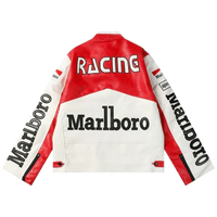 Giacca in Pelle Racing Rosso Vintage - ApexRacing 2