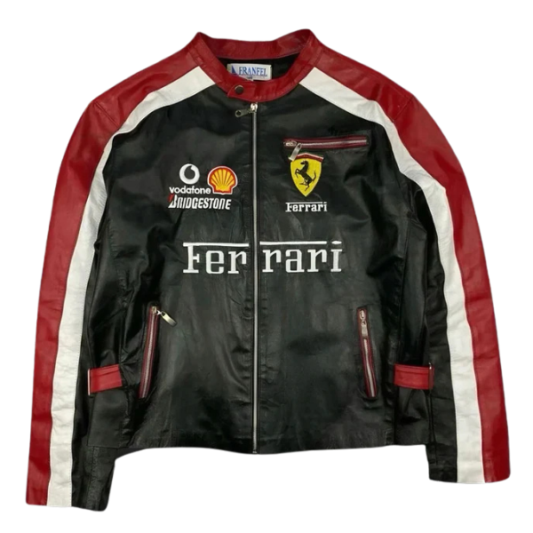 Giacca in Pelle Racing Nera Vintage - ApexRacing