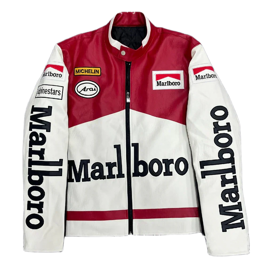 Giacca in Pelle Racing Rosso Vintage - ApexRacing
